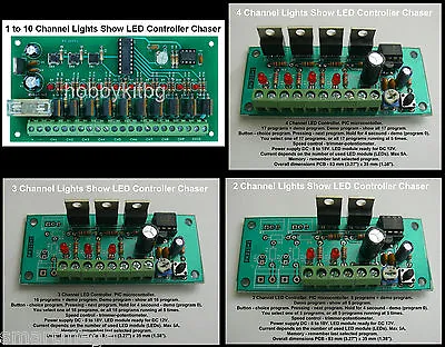 1 To10 Channel Light Show LED Programmable Controller Chaser PIC Microcontroller • £17.99