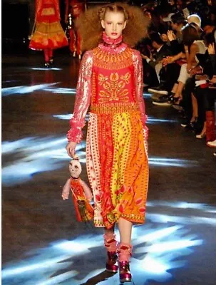 1300$ BRAND NEW HANDMADE Manish Arora Gipsy Disco Midi Colorful Dress Size M 38 • $332.53