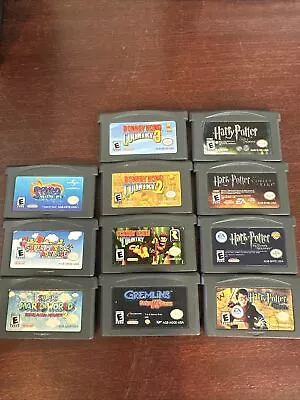 Game Boy Advance Lot Of  11 Video Games - Mario Donkey Kong Spyro Harry Pot • $41