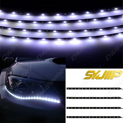 4pcs 15SMD White LED Strip Lights Lamp For Motorcycle Under Glow Accent Lighting • $6.99