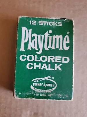 Vintage Binney & Smith Colored Chalk Green Box - 15 Cents • $8.99