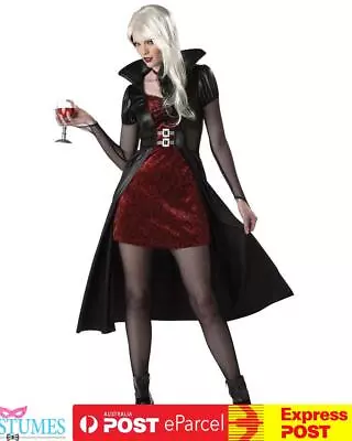 Blood Thirsty Beauty Woman Vampire Gothic Halloween Fancy Dress Costume • $59