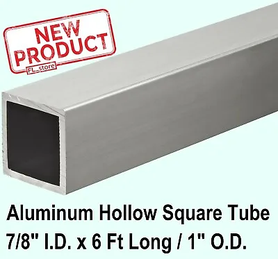 Aluminum Square Tube 7/8 In X 72 In Long 1/16  Alloy 6063 Wall Tubing Stock NEW • $27.95