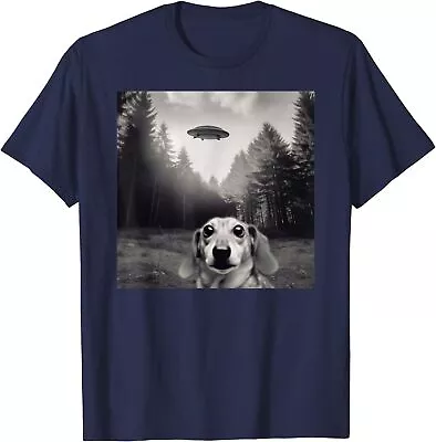 Alien UFO Funny Dachshund Dog Unknown Abduction Unisex T-Shirt • $18.99