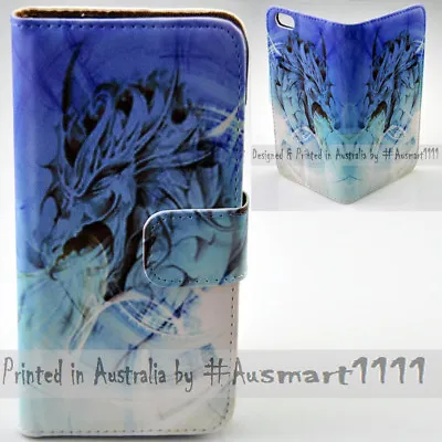 $13.98 • Buy For Sony Xperia Series - Blue Dragon Theme Print Wallet Mobile Phone Case Cover
