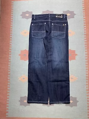 Vintage Y2k Baggy Jeans Southpole Wide Leg Pipes Faded Dark Grunge Skater 36x34 • $60