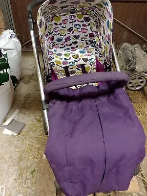 Mamas And Papas Sola Pushchair Seat Purple With Raincover • £6