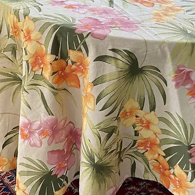 $23.99 • Buy Tommy Bahama African Orchid Tablecloth Tropical Floral Beach 70” Round