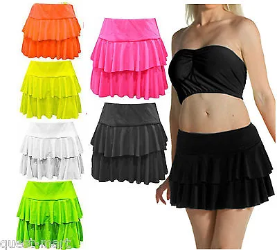 £7.79 • Buy Ladies Girls Women's Neon RARA Mini Short Skirt Dance Club Women Sizes S - L/XL