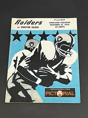 Vintage 1969 Houston Oilers @ Oakland Raiders AFL Divisional Playoff Program • $10