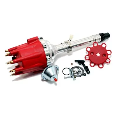 Red Small Big Block Chevy Pro Billet Distributor SBC BBC 350 454 Vacuum Advance • $119.99