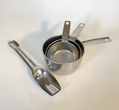 Vtg Foley Stainless Measuring Cups & Double Ended Spoon • $16