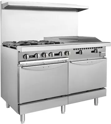 48  Natural Gas Range Stove With 2 Standard Oven 4 Burners 24  Griddle Cooktop • $1619.93