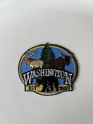 Washington Animals & Wildlife Est. 1889 (Statehood) Bear Elk Moose Patch 32D5 • $3