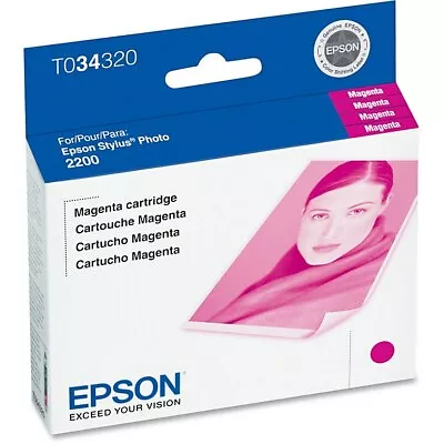 GENUINE Epson 34 T0343 Magenta Ink Cartridge For Stylus Photo 2200 Printer • $8.99