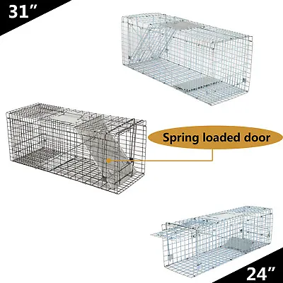  24  31  Live Animal Trap Large Rodent Cage Double Size  Rabbit Pets Garden • $27.58