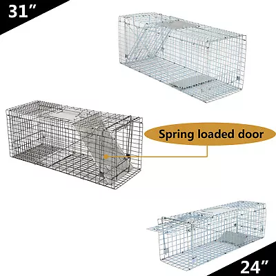  24  31  Live Animal Trap Large Rodent Cage Garden Double Size  Rabbit Pets  • $27.58