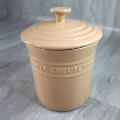 Le Creuset Pink Stoneware Ceramic Storage Cookie Biscuit Utensil Jar Lid 2.1L • £29.95