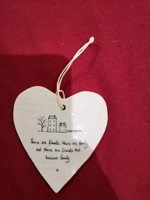 East Of India Porcelain Friendship Hanging Heart Brand New With Tag • £5.99