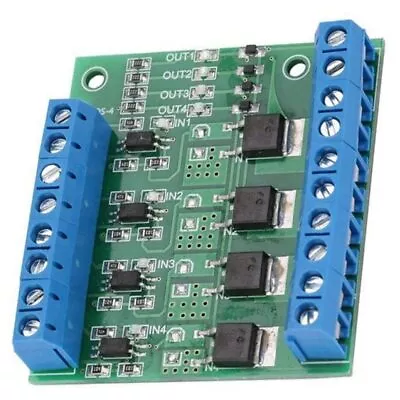 MOS FET PWM 3-20V To 3.7-27VDC 10A 4-Channel Driver Module PLC Circuit Board • $10.99