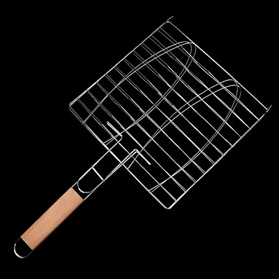 Stainless Steel Non Stick Handle BBQ Net Barbecue Mesh Fish Meat Grill AOS • $11.62