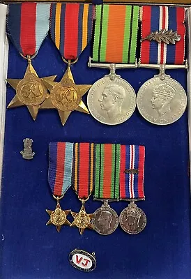 WWII 4 X Medal Group & Oak Leaf + Miniatures & Certificate To Lt Cottier 1945 • £595