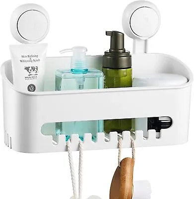 £6.99 • Buy Vacuum Shower Caddy Suction Cup No-Drilling Removable Bathroom Wall Shelf Basket