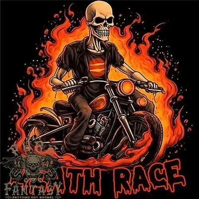 Death Race Biker Skull Motorbike Motorcycle Mens Cotton T-Shirt Tee Top • £10.99