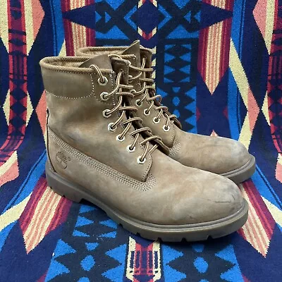 Timberland Boots Mens 9 M Brown 10066 Basic Waterproof Wheat Nubuck Work Wear • $41.99