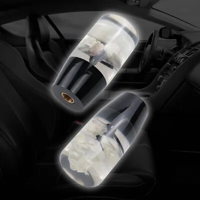 VIP 10CM JDM Clear White Real Flowers Manual Gear Stick Shift Knob Lever Shifter • $20