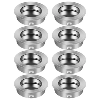 8PCS Vintage Stainless Steel Round Recessed Cabinet Handles • $7.98