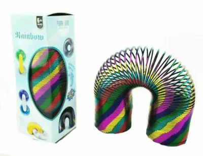 Plastic Rainbow Magic Spring Coil Slinky Funny Toy Stretching Bouncing Toy • £6.85
