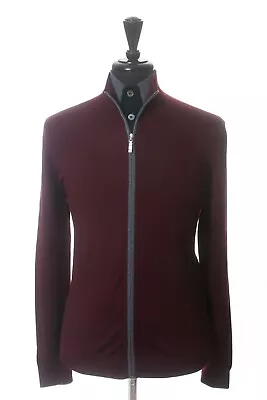 Gran Sasso Maroon Zip-Up Cardigan Sweater 26449 • $73.58