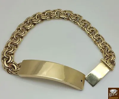 Real Solid 10k Gold Chino Link ID Bracelet Box Lock  8.5  13mm ID Rope Cuban • $2246.15