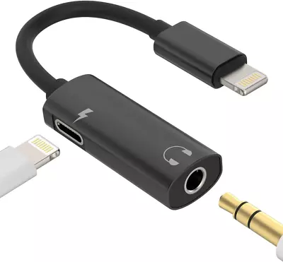 Iphone Headphone Adapter(2In1)Apple MFI Certified 3.5Mm To Lightning Splitter... • $17.24