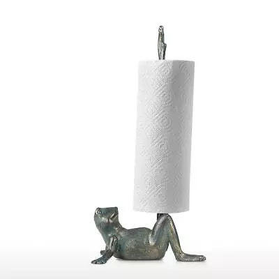 Frog Paper Towel Holder Animal Toilet Paper Roll Holder Antique Cast Iron Org... • $49.50