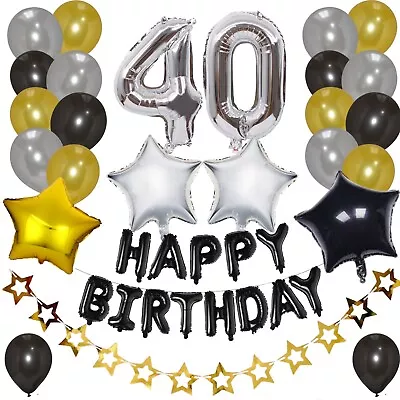 Birthday Balloons Age Set 25th 20th 40th Birthday Party Decoration Decors UK • £1.99