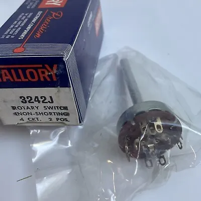 Mallory 3242j Rotary Switch - Non Shorting  4 Circuit  2 Position - New • $11.90