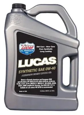 £41.96 • Buy LUCAS OIL Fully Synthetic 0W40 Car Motor Engine Oil - 5 Litres - 10327A