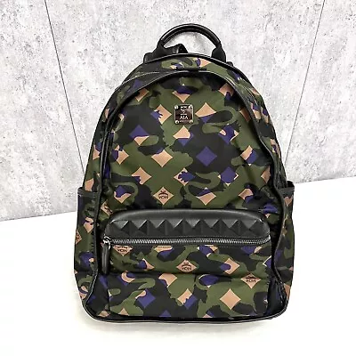 Authentic MCM Nylon Camouflage Camo Munich Dieter Lion Backpack New • £250