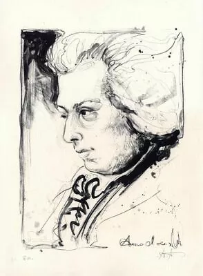 Andreas Noßmann -  Wolfgang Amadeus Mozart  - Original Lithograph 2010 • $194.77