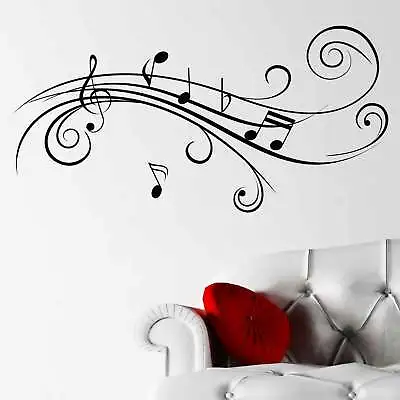 Cool Musical Notes V2 Wall Sticker Decal Transfer Music Home Matt Vinyl UK • £14