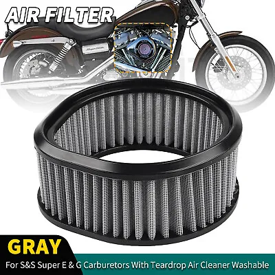 Washable Teardrop Air Filter Cleaner For Harley S&S Super E&G Carb Dyna Softail • $14.98