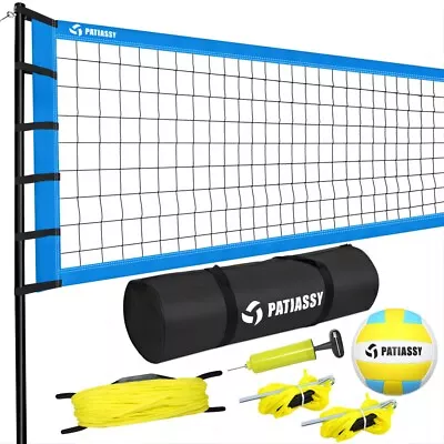 Portable Volleyball Net Set System For Beach Adjustable Height Steel Poles W/Bag • $62.28