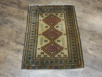 Tribal Geometric Vintage Turkish Rug Farmhouse Handmade Oriental Rug 2.2x2.10 Ft • $0.99