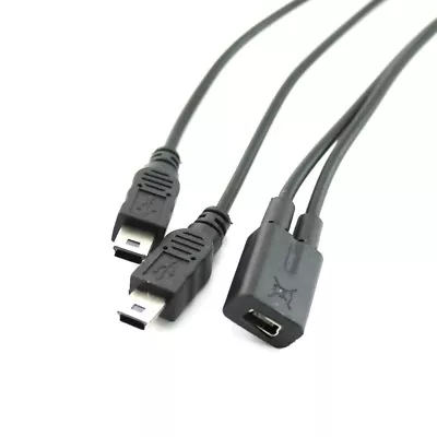 Mini USB 2.0 Female To Dual 2 Male Splitter Y Extension Charger Adapter Cable • $1.79