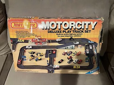 Vintage 1987 Matchbox Motorcity Deluxe Play Track Set RARE • $89.70