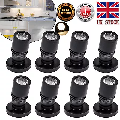 Black 12V LED Spot Light Bedside Flexible Reading Light Caravan Camper Boat RV • £9.45