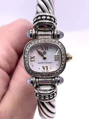 David Yurman Sterling And Gold Cable Diamond Bezel Watch  • $1395