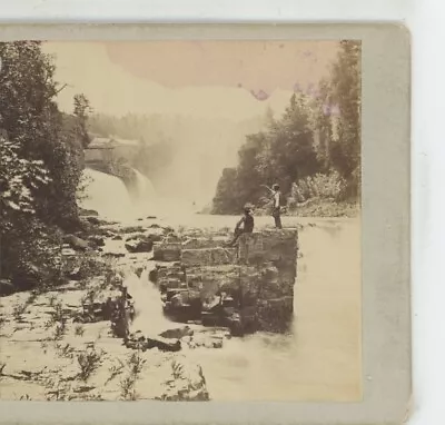 High Falls & Cascade Au Sable New York JC Moulton Stereoview • $9.99